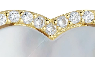 Sphera Milano Sterling Silver, Mother Of Pearl & Cz Heart Pendant Necklace In Gold