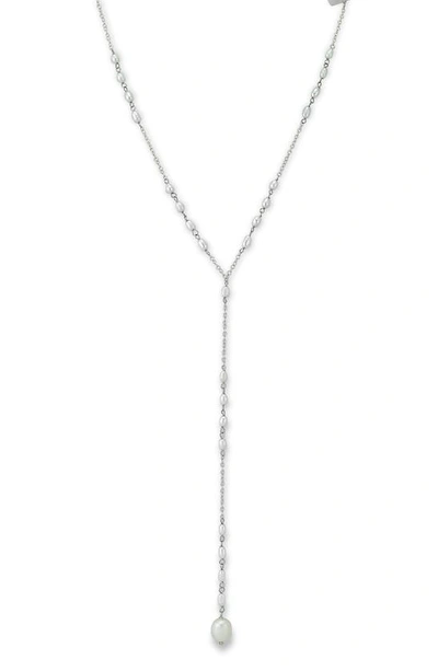 Shop Samuel B. Sterling Silver Natural Pearl Y-necklace In White