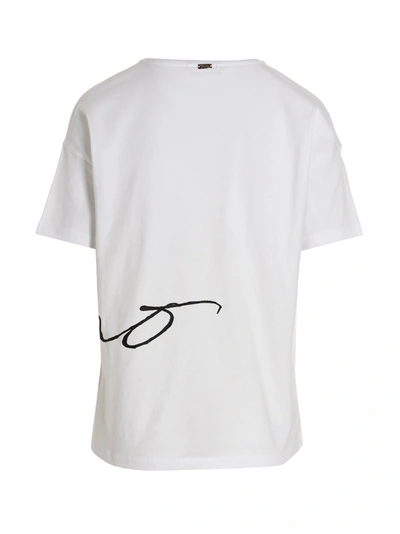Shop Herno Logo Print T-shirt In White/black