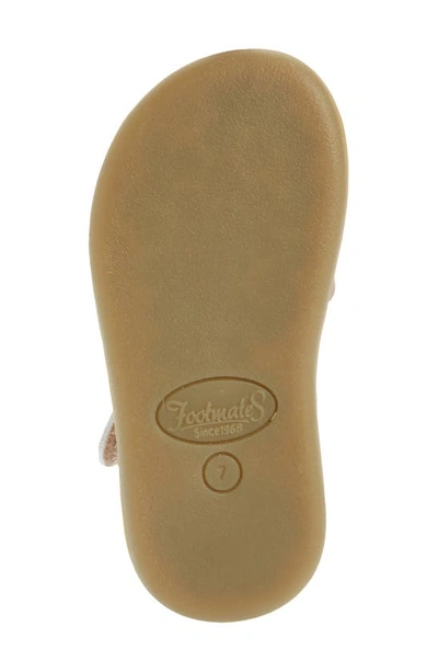 Footmates Jasmine Metallic Flower Waterproof Sandal In Rose Gold Micro