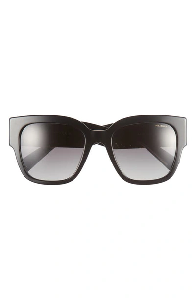 Shop Versace 56mm Polarized Irregular Sunglasses In Black Polarized