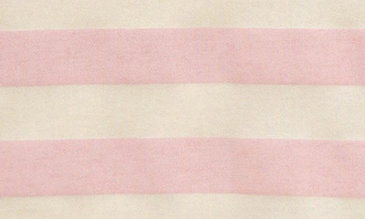 Shop Moncler Kids' Stripe Logo Embroidered Crop T-shirt In Pink Stripe