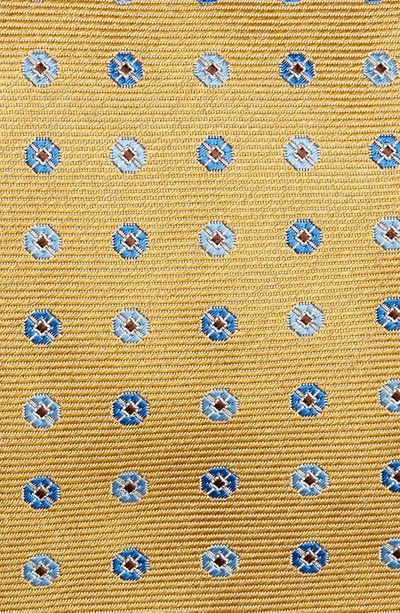 Shop Canali Medallion Silk Tie In Yellow