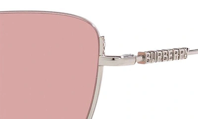 Shop Burberry Harper 58mm Cat Eye Sunglasses In Silver