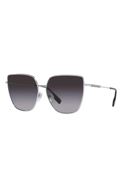 Shop Burberry Alexis 61mm Gradient Irregular Sunglasses In Grey Flash