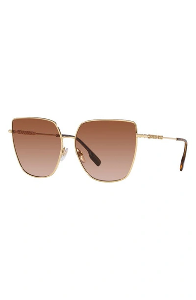Shop Burberry Alexis 61mm Gradient Irregular Sunglasses In Lite Gold