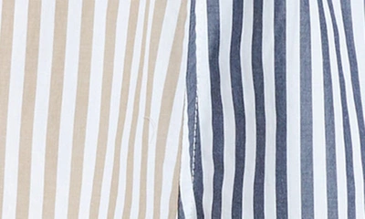 Shop Brixton Sidney Colorblock Stripe Organic Cotton Shorts In Mojave/ Washed Navy