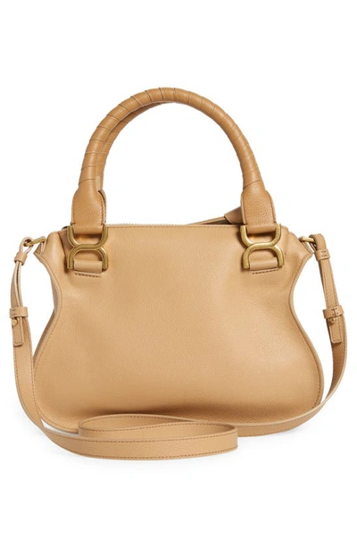 Shop Chloé Small Marcie Leather Satchel In Milky Brown 281