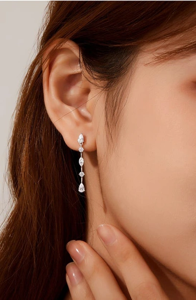 Lafonn Simulated Diamond Linear Drop Earrings In White