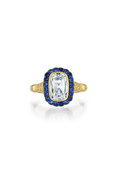 Shop Lafonn Simulated Diamond & Sapphire Art Deco Ring In White