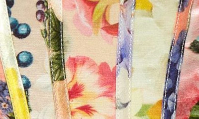 Shop Zimmermann Wonderland Spliced Floral Print Corset Top In Spliced Multi Floral