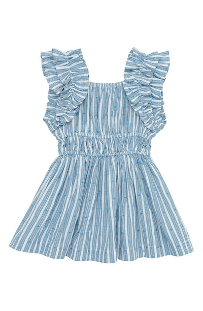 Shop Habitual Stripe Ruffle Dress In Indigo