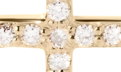 Shop Lana Flawless Mini Cross Diamond Stud Earrings In Yellow