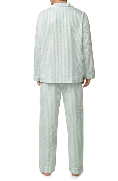 Bedhead Pajamas Print Organic Cotton Pajamas In Mint 3d Stripe
