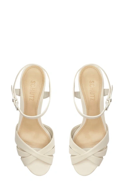 Shop Schutz Keefa Ankle Strap Platform Sandal In Pearl