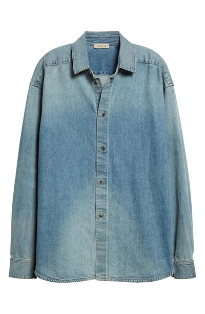 Shop Fear Of God Eternal Denim Shirt In 5 Year Indigo