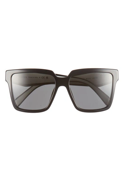 Shop Prada 56mm Square Sunglasses In Black