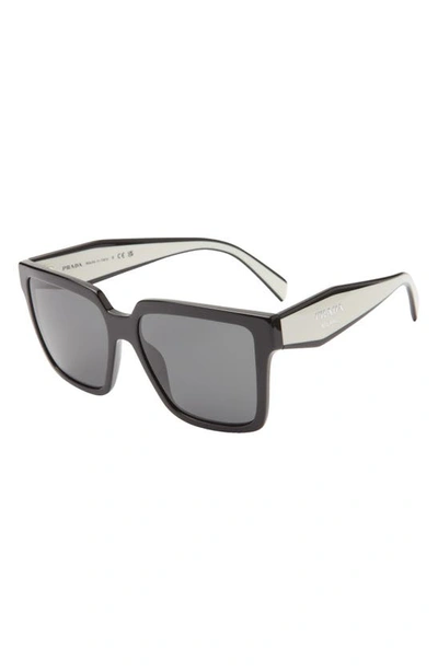 Prada 56mm Square Sunglasses In Black