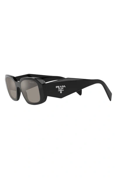 Shop Prada 49mm Small Rectangular Sunglasses In Grey Mirror