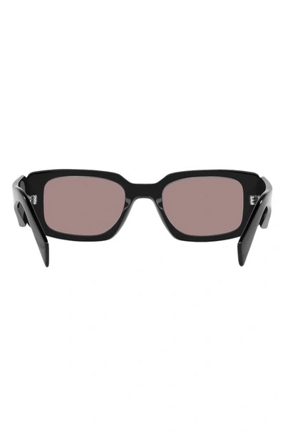 Shop Prada 49mm Small Rectangular Sunglasses In Grey Mirror