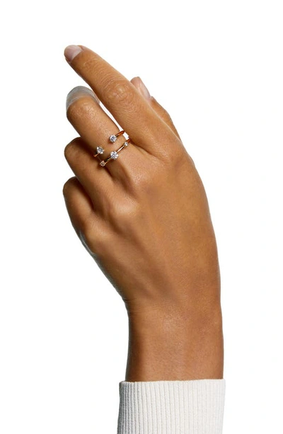 Swarovski Women's Constella 2-piece Goldtone-plated & Crystal Ring Set In White