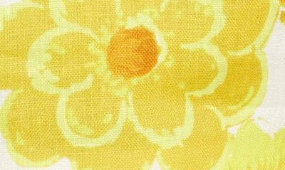Shop Alemais Sonny Floral Sleeveless Linen Crop Top In Lemon