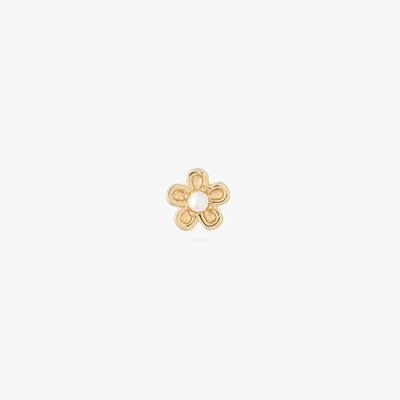 Shop Studs Pearl Daisy Stud In Gold