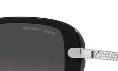 Shop Michael Kors Flatiron 56mm Gradient Square Sunglasses In Black