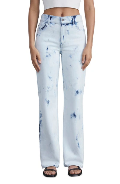 Shop Lafayette 148 York Shibori Ink Straight Leg Jeans In White Multi