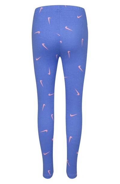 Nike Swoosh Fetti Leggings In Royal Pulse
