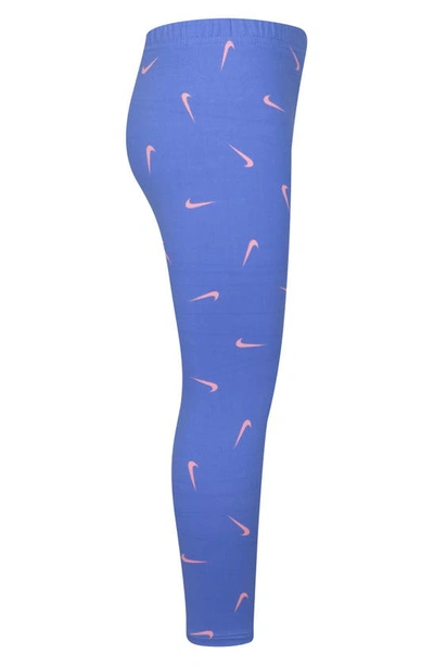 Nike Swoosh Fetti Leggings In Royal Pulse