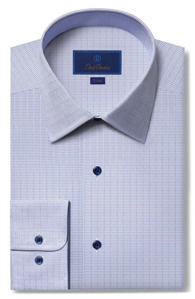 Shop David Donahue Trim Fit Dress Shirt In White/ Blue