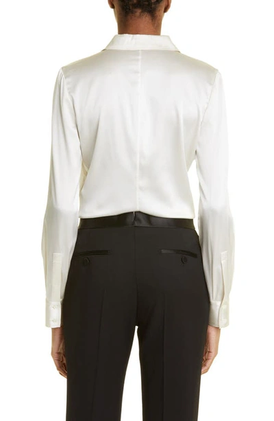 Shop Tom Ford Satin Button-up Shirt In Chalk