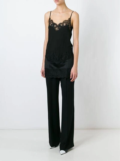 Shop Givenchy Lace Trim Skirt Trousers In Black