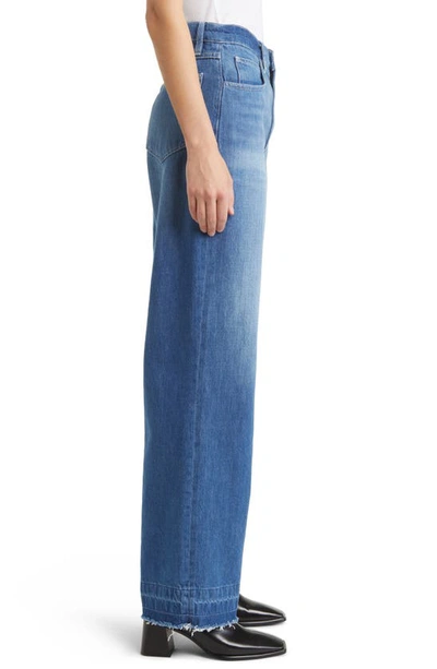 Shop Frame Le High 'n' Tight Release Hem Wide Leg Jeans In Atrium