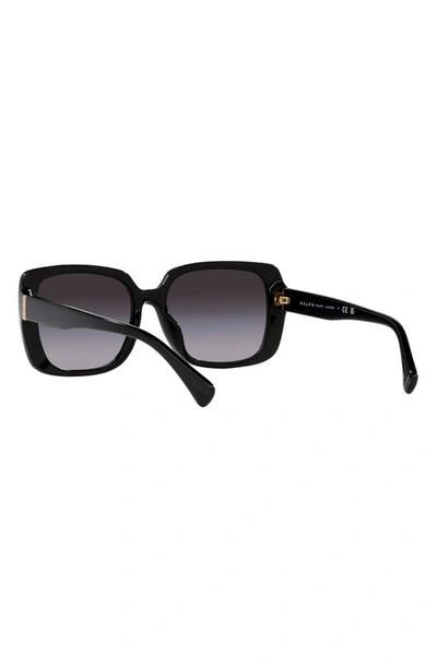 Ralph 55mm Gradient Rectangular Sunglasses In Shiny Black