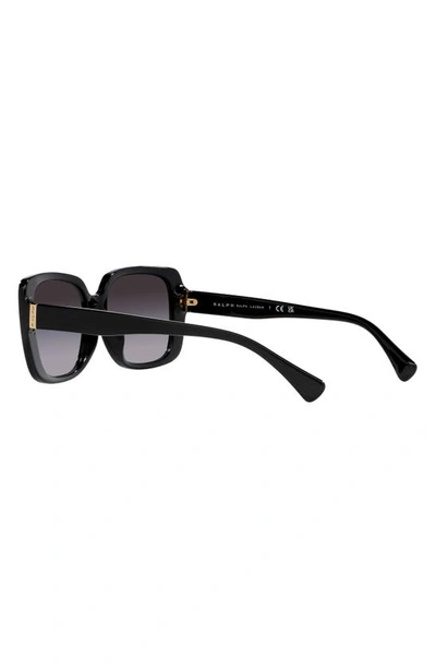 Ralph 55mm Gradient Rectangular Sunglasses In Shiny Black