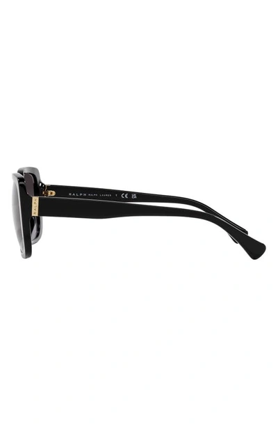 Ralph 55mm Gradient Rectangular Sunglasses In Shiny Black