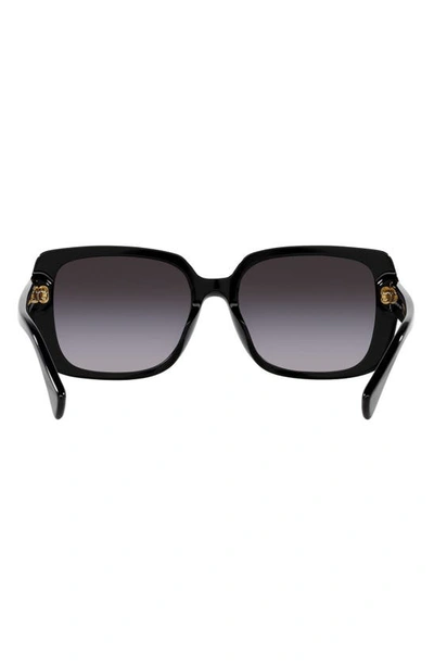 Shop Ralph 55mm Gradient Rectangular Sunglasses In Shiny Black