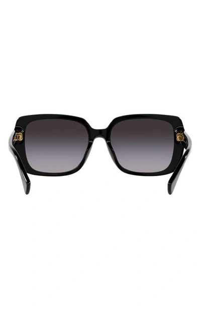 Ralph 55mm Gradient Rectangular Sunglasses In Shiny Black