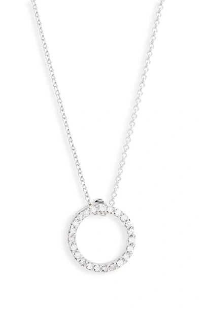 Shop Roberto Coin 'tiny Treasures' Small Diamond Circle Pendant Necklace In White