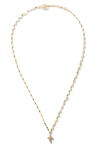 Lana Flawless Mini Diamond Cross Pendant Necklace In Yellow