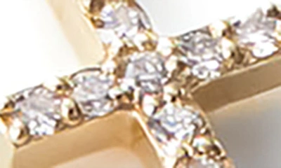 Shop Lana Flawless Mini Diamond Cross Pendant Necklace In Yellow