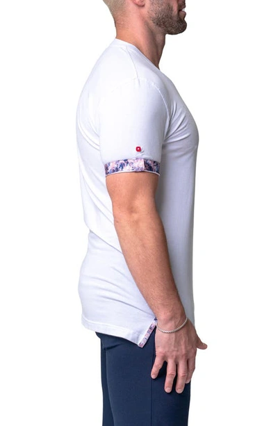 Maceoo Vivaldi Solid Game White V-neck T-shirt In White
