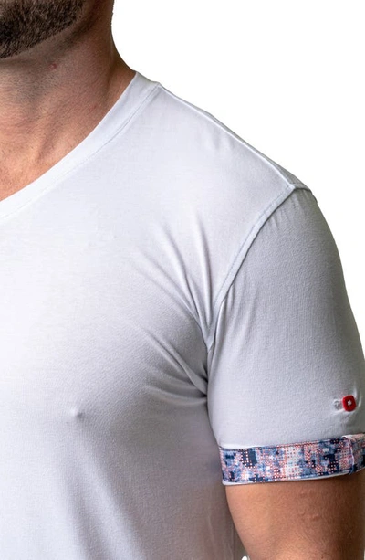 Maceoo Vivaldi Solid Game White V-neck T-shirt In White
