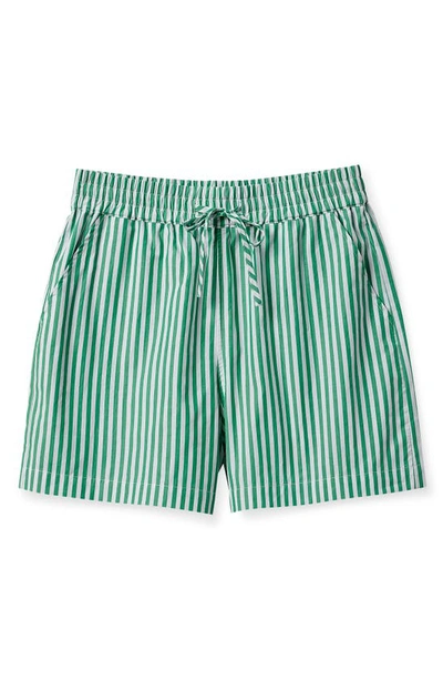 Shop Brixton Sidney Colorblock Stripe Organic Cotton Shorts In Leprechaun
