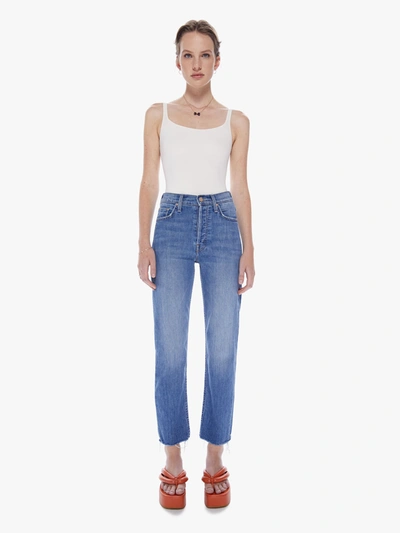 Shop Mother The Tomcat Ankle Fray From Out Of Town Jeans In Blue