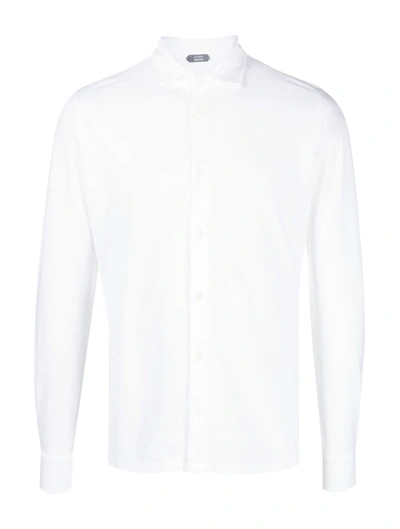 Shop Zanone Button-down Fastening Shirt In White