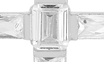 Sphera Milano Sterling Silver & Cz Cross Dangle Earrings In Silver