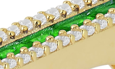 Sphera Milano 14k Yellow Gold Plated Sterling Silver & Cz Bar Ring In Gold